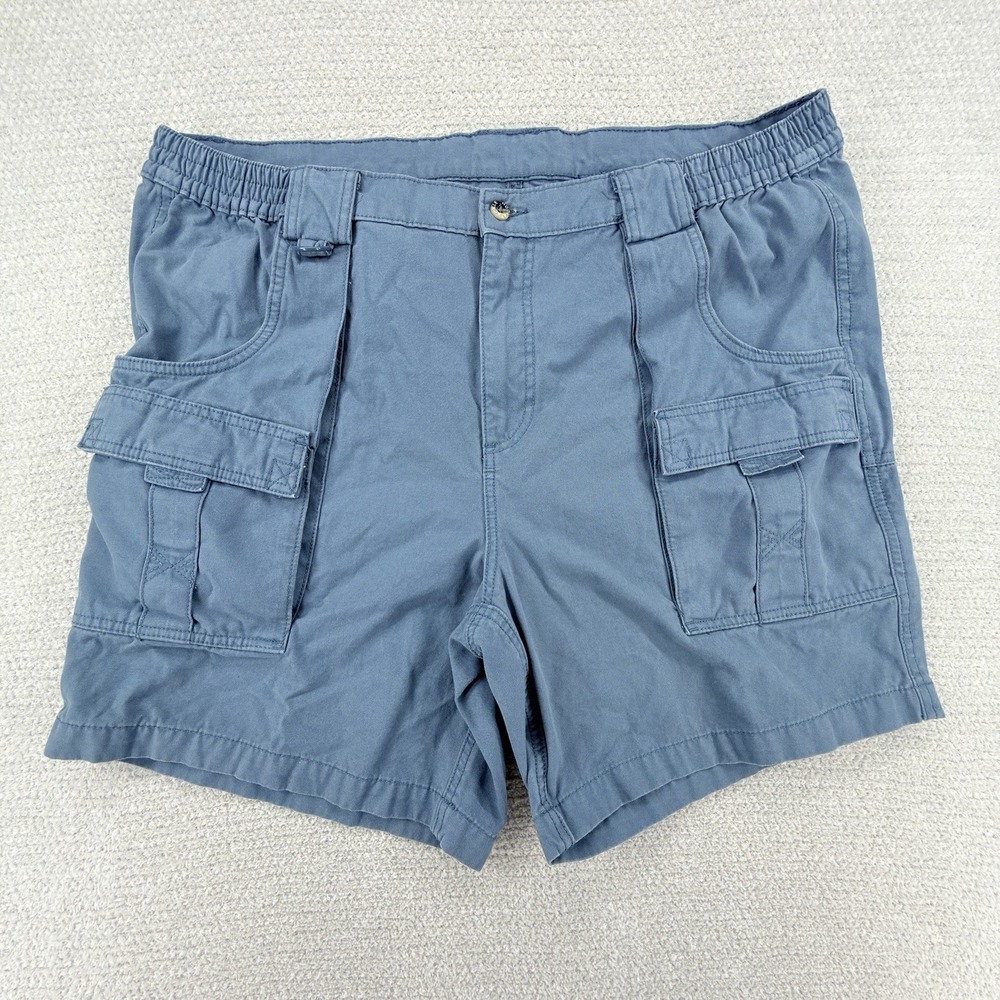 Hook and Tackle Beer Can Cargo Shorts Mens 42 Blue Fishing Outdoors Hiking